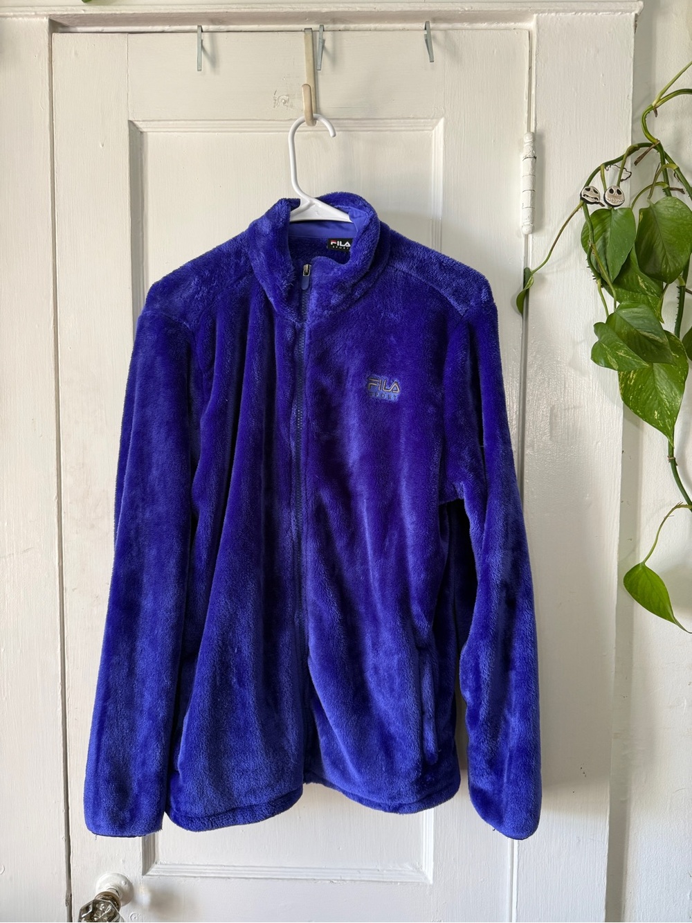 FILA Plush Full-Zip Jacket in Royal Purple